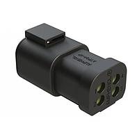 Amphenol SINE Systems ATP04-4P-RD01BK Connectors 4 Position Receptacle, Pin, Reduced Diameter Rear Seal (Green), Black Body (Requires Wedgelock AWP-4P)