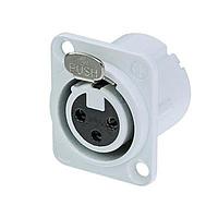 NEUTRIK NC3FD-LX-WT Receptacles 3P FEM White Duplex GRD Contact
