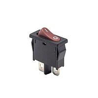 E-Switch R6ABLKREDFF Slim Power Rocker Switch 10A 125VAC SPST On-Off Black/Red