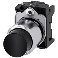 SIEMENS 3SU12500FB100AA0 Compact PUSHBUTTON, MOM, BLK, RAISED, COMPACT