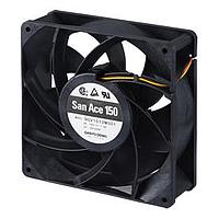 Sanyo Denki 9GV1524M5D01 Axial DC Axial Fan, 150x150x50mm, 24VDC, Guide Vane, Locked Rotor Sensor