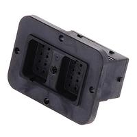 Amphenol SINE Systems ARC12-24PB Headers 24 Position, Receptacle, Pin Contact, Size 16, Threaded Insert for Jackscrew, Keyed B, Flanged, Black