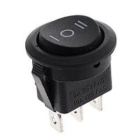 Adam Tech SW-R2-2E-F-6-8 Miniature Miniature Rocker Switch, quick connect terminal .187in [4.75mm], black actuator, round