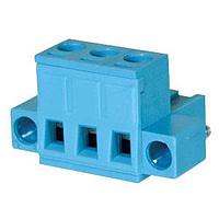 Same Sky (formerly CUI Devices) TBP01P1W-508-03BE Plugs Terminal block, pluggable, w screw lock, 5.08, plug, 3 pole, blue