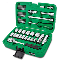 TOPTUL GCAI4501 3/8" DR. Flank Socket Set (45 pcs; 6PT; Mirror)