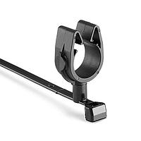 HellermannTyton 156-01789 Standard Cable Ties MOC Clip, 14 mm Transverse, Assembled to T50SMVC Swivel Tie, PA66HIRHSUV, Black, 2000/ctn