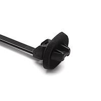 HellermannTyton 126-00080 Cable Tie Mounts Push Mount Tie with Seal, 6.2" Long, Mounting Hole Diameter 0.24 x 0.48", PA66HS, Black, 500/pkg