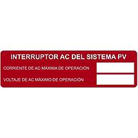 HellermannTyton 596-00818 Solar Label Solar Label, Printable, Spanish, PHOTOVOLTAIC AC DISCONNECT, 3.75" x 1.0", PET, Red, 50/roll