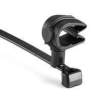 HellermannTyton 156-02243 Standard Cable Ties MOC Clip, 9 mm, Assembled to T50SVC Swivel Tie, PA66HIRHSUV, Black, 2000/ctn