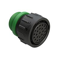 Amphenol SINE Systems AHDP06-24-23SN-STA Connectors 23 Position Plug, Socket, Shell Size 24, Normal Diameter Seal (Green), Small Thread Adapter
