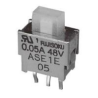 Nidec Components ASE2D-5M-10-Z Washable Type Hyper-Miniature Slide Switch DPDT, ON-ON, slide, right angle PC terminals with .2" pitch, .22" height, 50mA @ 60V AC/DC, washable