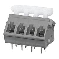 Same Sky (formerly CUI Devices) TBL005A-500-04GY-2WT Fixed Terminal Blocks Terminal block, screwless, 5.00, 45, 4, Gray w White Button