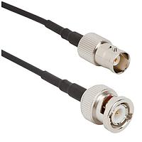Amphenol RF 095-850-260M100 RF Cable Assemblies BNC Straight Plug to BNC Straight Jack RG-174 50 Ohm 1 Meter (39.37 Inches)