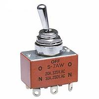 NKK Switches S7AW Medium capacity standard size toggles DPDT ON-OFF-ON SOLDER LUG