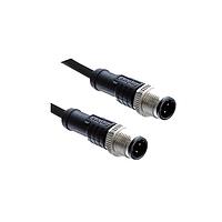 Amphenol LTW M12D04ML-12DML-SBA05 Sensor Cables / Actuator Cables M12 Circular Metric Connector, D Code, Metal, 4A, 04 pins, Male Connector, Male Contact, Straight-to-Straight, Screw Thread, Overmolded Double Ended, Length 500mm, IP68 / IP69K