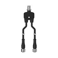 Banner Engineering CSB-M1240M1241 Splitter Cables Splitter Cable; 4-pin M12 male trunk; Two 4-pin M12 0.3 m female branches; yellow