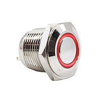 E-Switch PV6F240NN-3G1 Anti-Vandal Anti-vandal, SPST, Off-(On), Panel Mount, Front, Nickel, LED, Red/Green, IP65