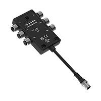 Banner Engineering R95-6M125-M128-S4BM Sensor Cables / Actuator Cables R95 Molded Junction Box with 8-pin M12 Male Connector; 6 Female 5-pin M12 Ports; Male 8-pin M12 Pigtail Homerun; Muting Sensor Option for S4B