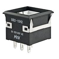 NKK Switches UB215KKW016B Pushbutton Switches SPDT ON(ON) WHT LED SOLDER LUG BODY ONLY