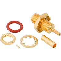 Amphenol RF 901-10807 RP-SMA Crimp Jacks RP SMA Straight Crimp Jack Bulkhead RG-178 Cable 50 Ohm IP67