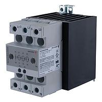 Carlo Gavazzi RGC3A60D30KGE Solid State Relays 3-pole DIN-rail mount SSR, Zero-cross switching, Operating voltage (Ue): 42 - 660 Vac (1200 Vp), Rated current (Ie): 30 Aac, Control voltage (Uc): 5 - 32 Vdc, Built-in overvoltage protection