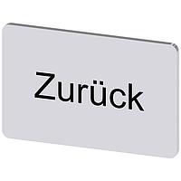 SIEMENS 3SU19000AD810AG0 Labeling Plate, Zuruck INSCR. LABEL,SILVER 17.5 X 27MM, ZURUECK