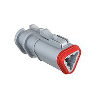 Amphenol SINE Systems AT06-3S-OMGRY 3-Way 3 PinOvermold Plug Socket, GREY