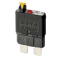 E-T-A Circuit Breakers 1610-H2-10A Miniature Miniaturised single pole press-to-reset cycling trip free thermal circuit breaker designed for automotive fuse block installation.  Extends the benefits of circuit breaker performance and convenience to applications which are cost cri