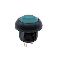 E-Switch RP8100B2M1CEBLKGRNNIL Sealed Round, Illuminated Pushbutton