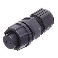 Amphenol LTW BD-02BFFA-LL7001 Standard Circular Connector Ceres, Standard Size, Plastic, 5A, 02 pins, Female Connector, Female Contact, Straight, 2 Points Lock, Solder, Field Installable, F4.5 - F6.5mm, IP67