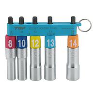 TOP Kogyo EDX-814HS Alpha socket set (with holder) (EDX8, 10, 12, 13, 14mm)