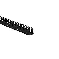 HellermannTyton 181-00027 Slotted Wall Wiring Duct Slotted Wall Wiring Duct, 1.5" x 1.5", Adhesive, PVC, Black, 120ft /Carton