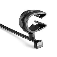 HellermannTyton 156-01656 Standard Cable Ties MOC Clip, 16 mm, Assembled to T50SMVC Swivel Tie, PA66HIRHSUV, Black, 1000/ctn