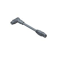 Amphenol LTW MSXS08MR-SPBML-SX015 Sensor Cables / Actuator Cables M12 Circular Metric Connector, X Code, Metal, 0.5A, 08 pins, Male Connector, Male Contact, M12 Right Angle-to-RJ Straight, Screw Thread, Overmolded Double Ended, Length 15000mm, IP67 Mated