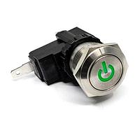 E-Switch SAV4F13SS555 Anti-Vandal Anti-vandal, SPDT, On-On, Panel Mount, Front, Silver, LED, Yellow, IP67