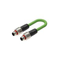 Lumberg Automation PP12M-MSSV4D-PP12M-MSSV4D-0342-0100 Sensor Cables / Actuator Cables M12 cordset, Push Pull, similar PROFINET C-class, PUR green cable, shielded, male, straight, D-coded, 4-Pin, 2x2x0.34mm, twisted pair, PoE