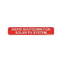 Panduit PPS0106BRRS-L Rapid Shutdown for Solar PV System Solar Label, 1.00" H x 6.00" W, 'Rapid S