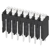 Same Sky (formerly CUI Devices) TBLH10V-350-07BK Fixed Terminal Blocks Terminal block, screwless, High Temp, 3.5, Vertical, 7, Black w Gray Button