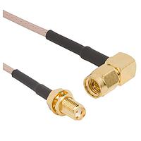 Amphenol RF 135111-02-18.00 RF Cable Assemblies SMA Blkhd Jck to SMA R/A PLG 18 inches