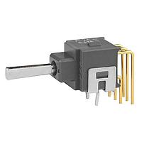 NKK Switches A24EH Process Sealed Subminiature Toggles ON-ON-ON .394 FLAT RIGHT ANGLE PC .4VA