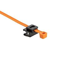 HellermannTyton 156-04052 Cable Ties 2-Piece Cable Tie with Edge Clip, 8.0"L, EC5A, 1 - 3 mm Panel, 50lb, PA66HIRHS/PA66HIRHSUV, OG/BK,500/pkg