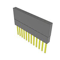 Samtec ESW-112-24-G-S Stackthrough .100" Elevated Socket Strip