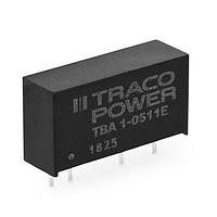 TRACO Power TBA 1-0523E Isolated Encapsulated SIP-7; 1W Output 1 (Vdc): 15; Output 2 (Vdc): -15