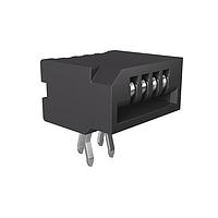 Amphenol FCI HLW4R-2C7LF Board Mount 1.00mm Flex Connectors, HLW-R series, 4 Position, Side Entry Non-ZIF Connector, 1mm (0.039inch) Pitch, Kinked Terminal