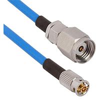 Amphenol SV Microwave FQSMPM-085-MS185-120 RF Cable Assemblies SMPM F QB to 1.85mm STR M 12"Cable