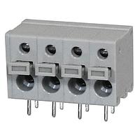 Same Sky (formerly CUI Devices) TBL009-500-04GY-2GY Fixed Terminal Blocks Terminal block, screwless, 5.00, Horizontal, 4, Gray w Gray Button