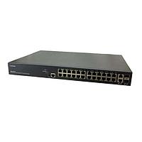 Lantronix SM24TBT2DPB-920 Managed Gigabit Ethernet PoE++ Switch Managed PoE++ Switch, 24-port 10/100/1000Base-T PoE++ and 2 100/1000 SFP/RJ-45 Combo port, single 920 Watt power supply.