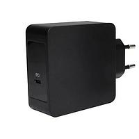 CUI Inc SWI60C-V-EB-I40 Fixed Plugs ac-dc, 5/9/12/15/20 Vdc, 3 A, SW, wall-plug, EU, USB type C, no cord, level VI, black