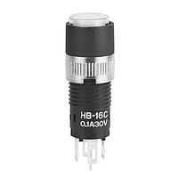 NKK Switches HB16CKW01-6F-JB Pushbutton Switches SPDT ON-ON 0.1A RND ILLUM SUPER GREEN