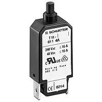 Schurter 4400.0179 Circuit Breakers Circuit Breaker for Equipment thermal Drop-in type, Reset type, Quick Connect terminals, AC 240 VAC
